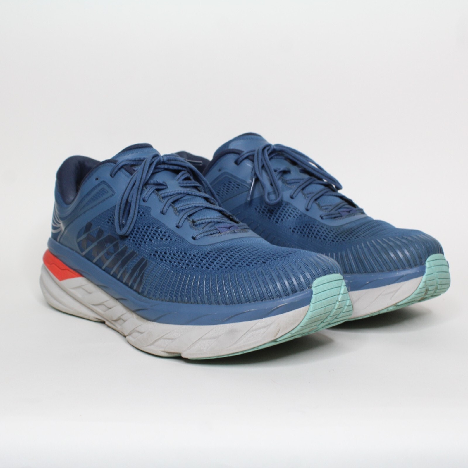 Hoka One One Mens Bondi 7 1110518 RTOS Blue Running Shoes Sneakers Size 13