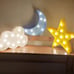 3PCS Decorative LED Night Lights Crescent Moon Star Cloud Lamp Sign Lights