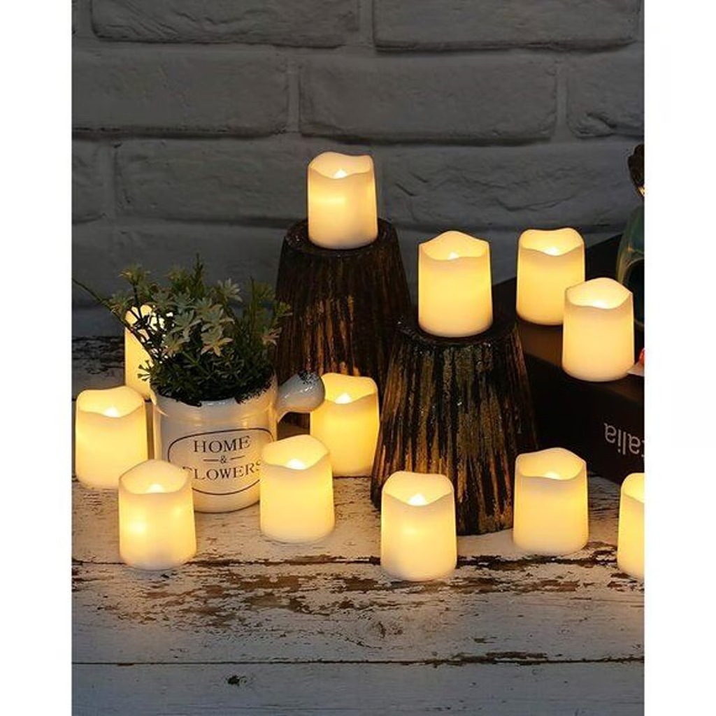 New Flameless Votive Candles, 24 Pack LED Tea Lights for Wedding & Holiday Decor