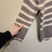 PETER SOM Collective Sweater M Oversized Striped Turtleneck Mockneck