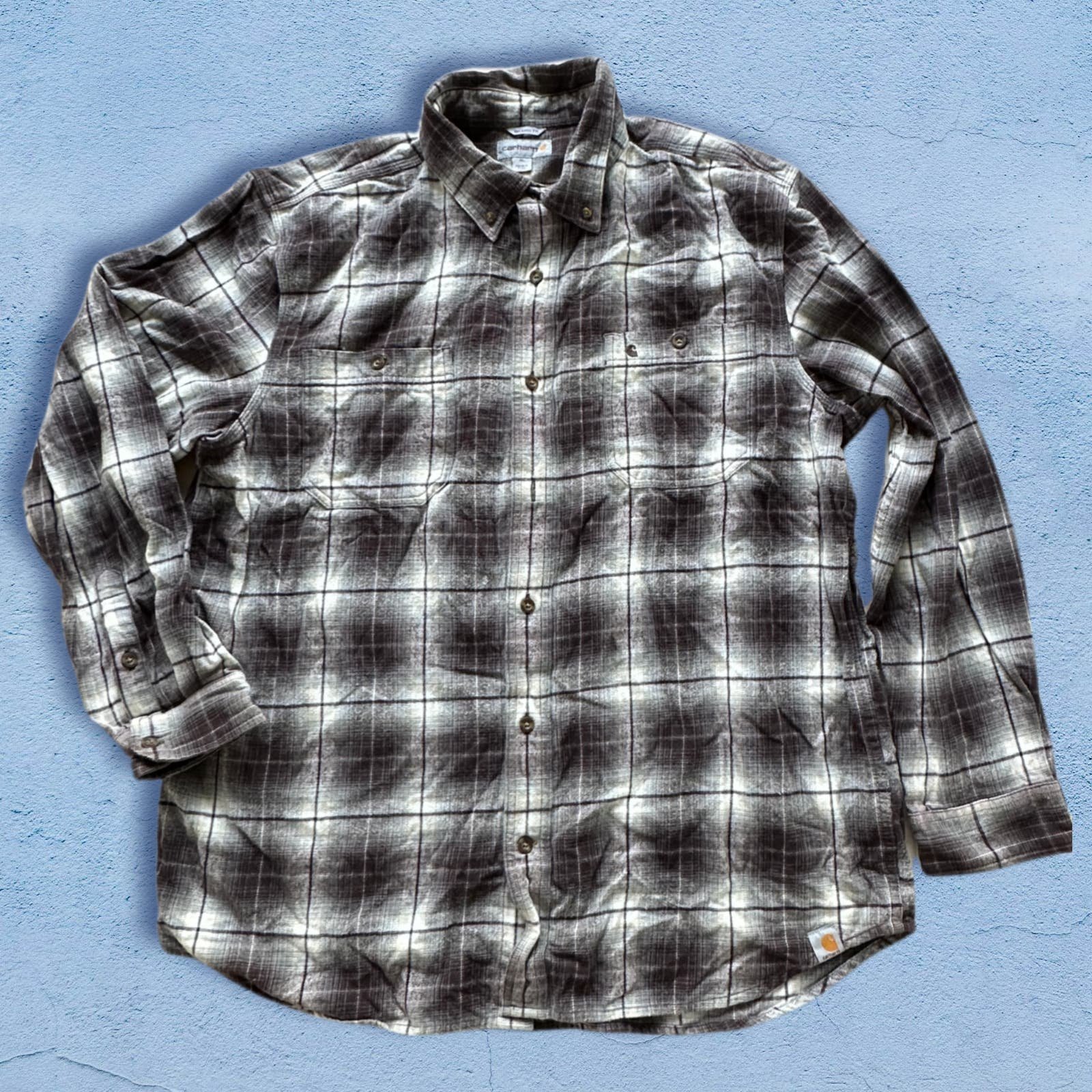 Carhartt Relaxed Fit Plaid Flannel Shirt men size XL Cotton