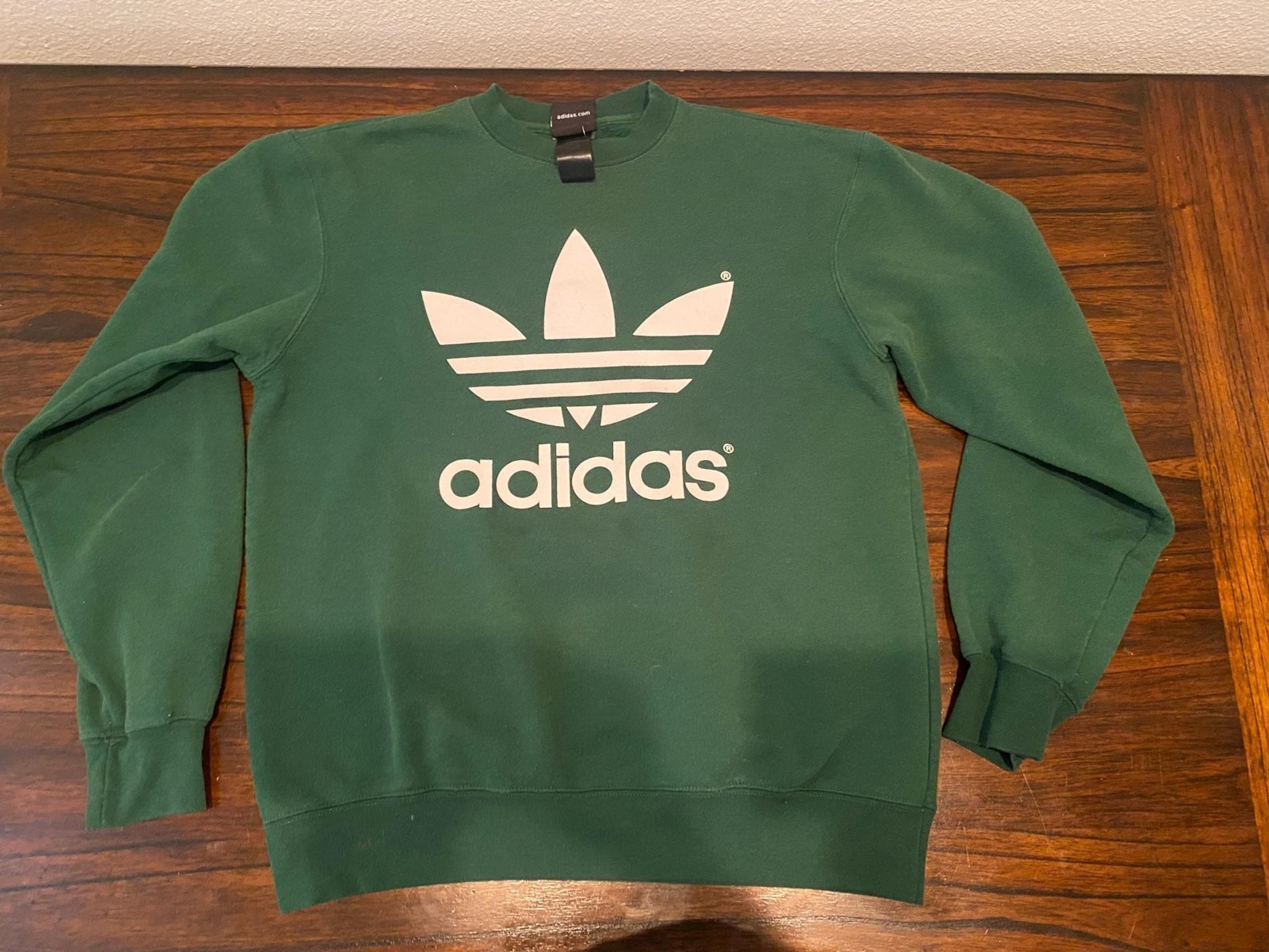 Adidas green crewneck sweaters for men