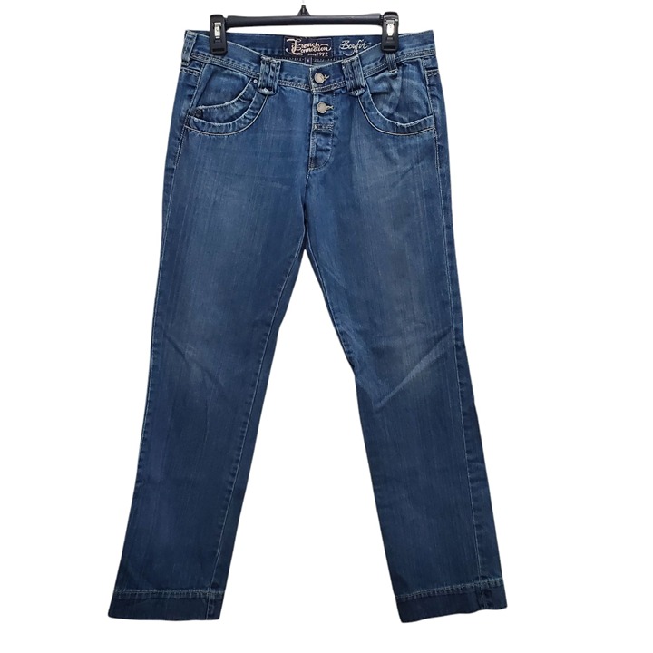 French Connection Boyfit Women's Y2K Dark Wash Denim Relaxed Button Fly Jeans 6