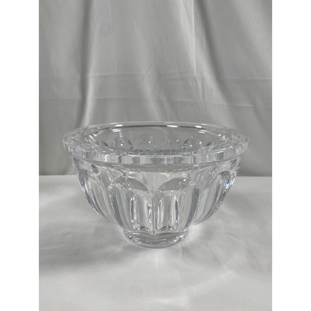 Vintage Rare Orrefors Earth Rises Cut Crystal Bowl by Ingeborg Lundin Signed