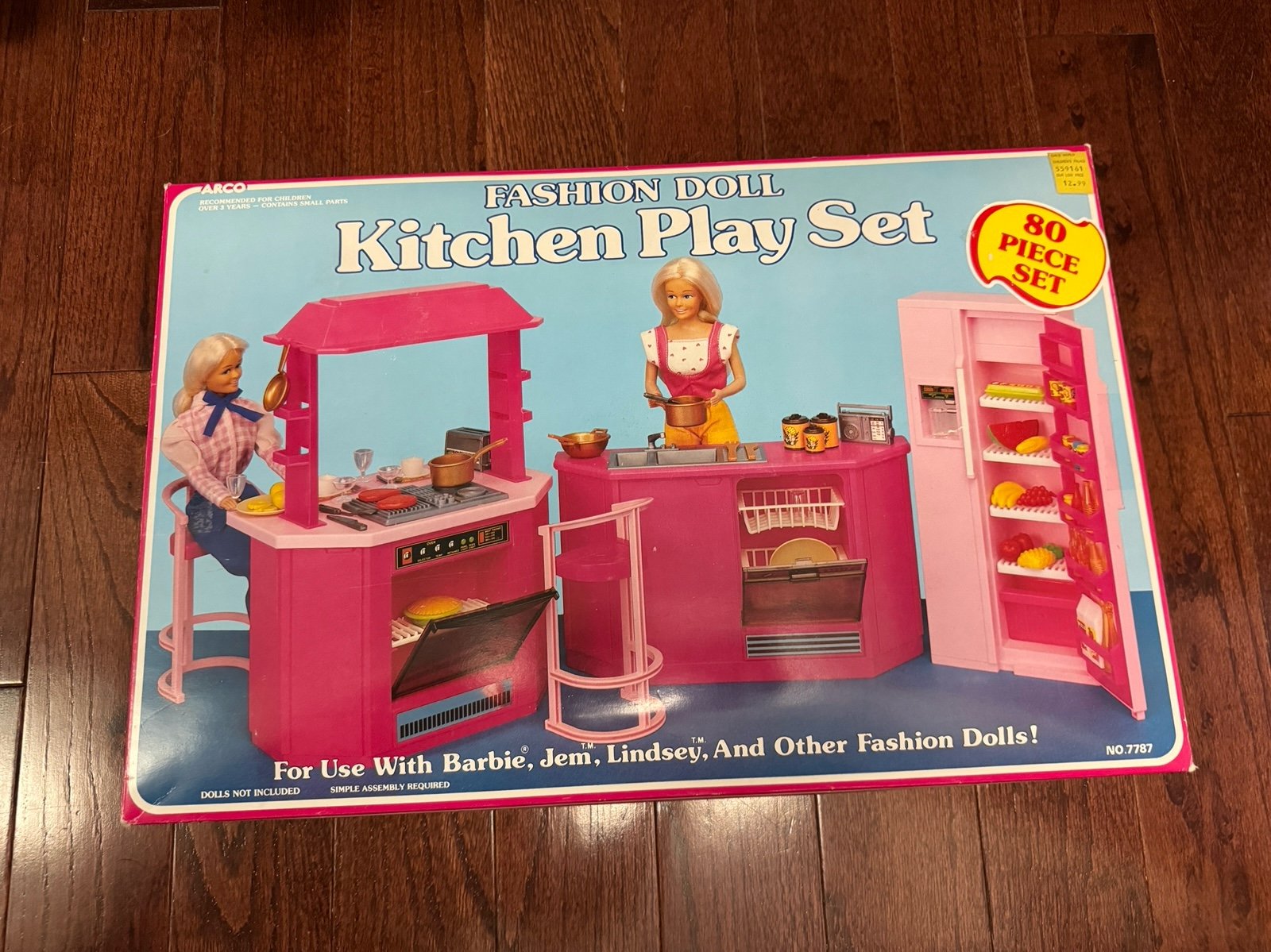 Vintage 1985 ARCO Fashion Doll Kitchen Play Set - 80 Piece Set