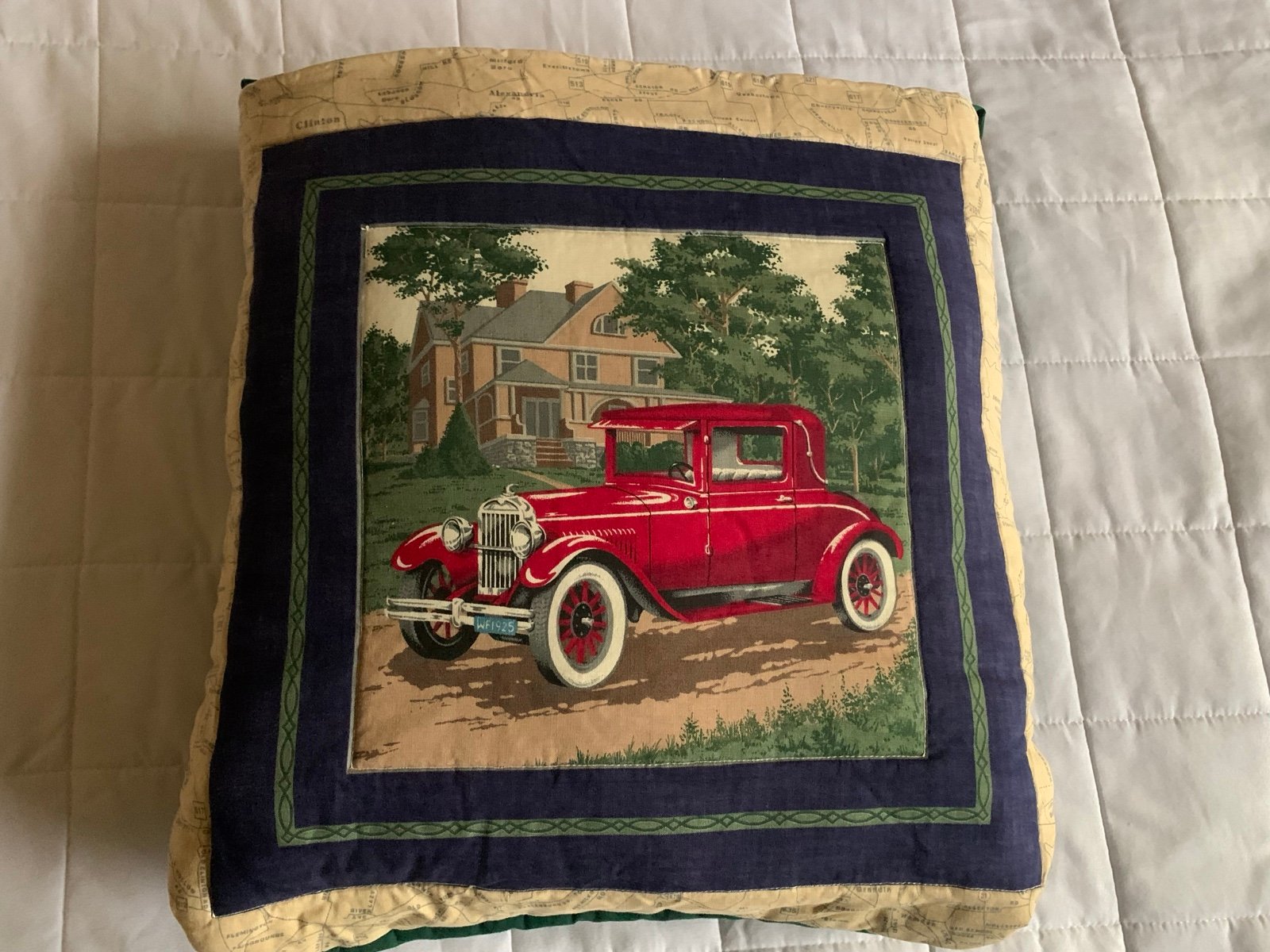 VIP Cranston Print Works Co. Classic Blanket Accent Pillow Cars Joan Messmore