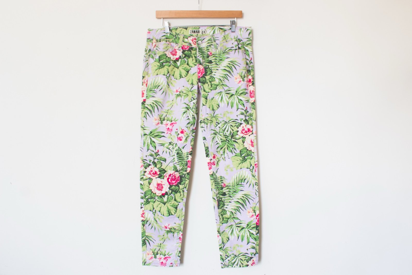 Zana Di | Vintage 00's Y2K It Girl Floral Rhinestone Low Rider Pants | Size 11