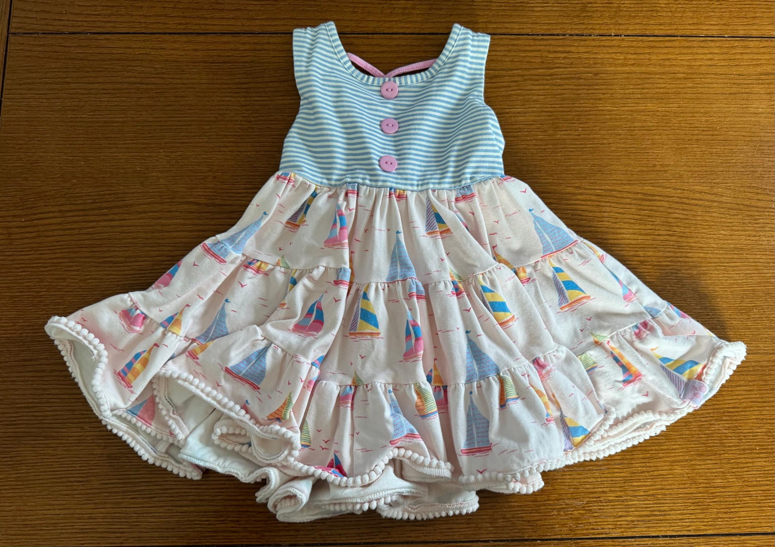 SweetHoney Sailboat Flair Dress - size 18 months