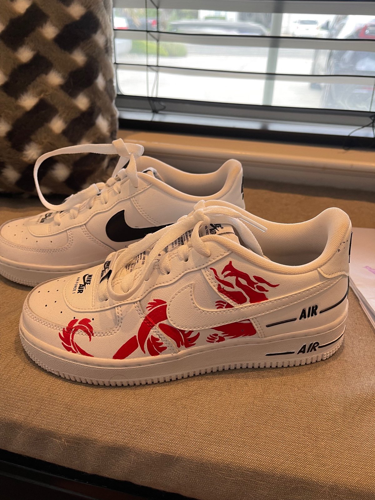 Custom Air Force 1, Double Air Low White Black
