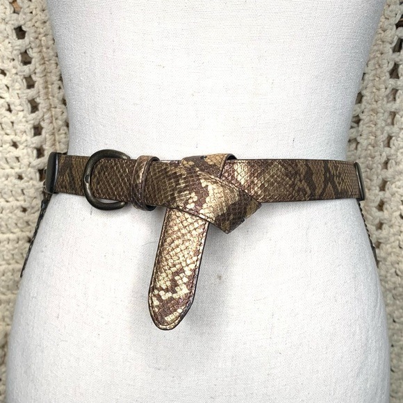 Vintage Avignon Genuine Leather Snake Chains Belt