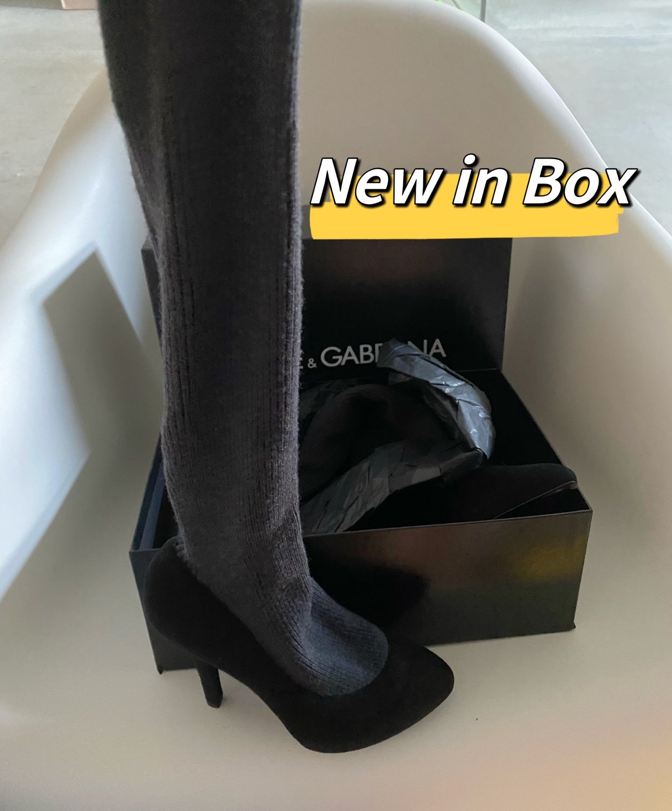 Brand NEW! D&G Dolce&Gabbana Heel Sock Booties NIB！