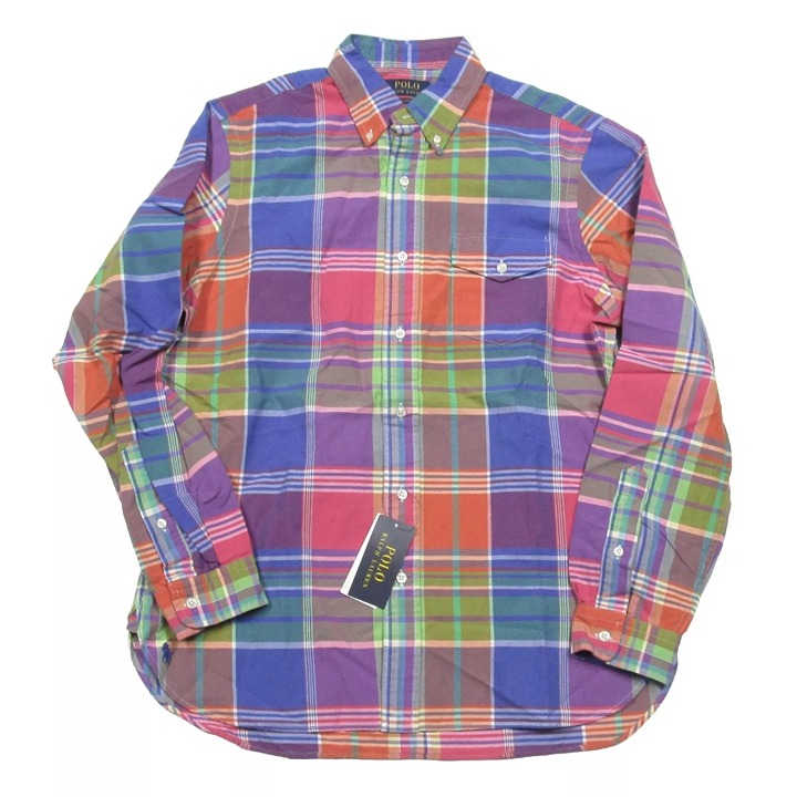 Polo Ralph Lauren Small Multicolor Plaid Classic Fit Button Front Pocket Shirt