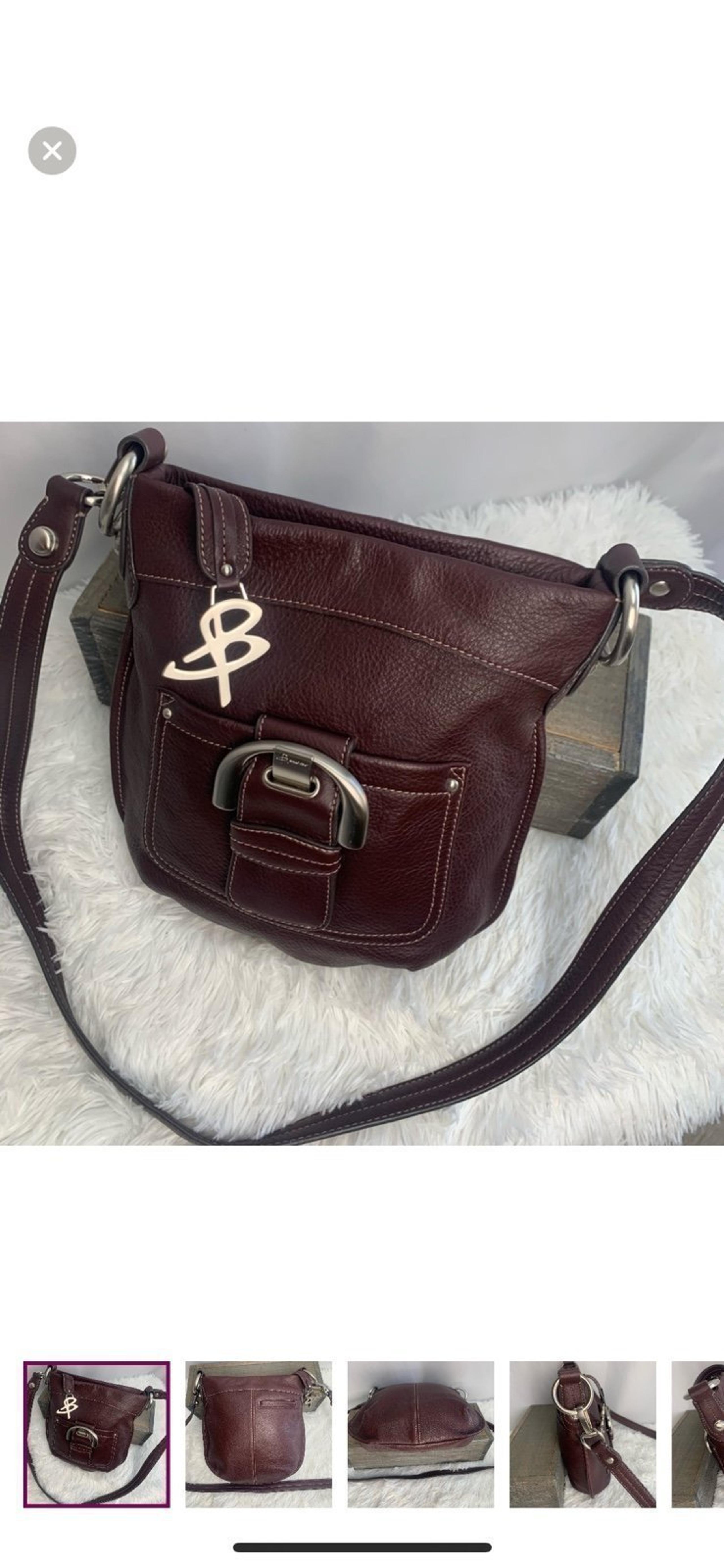 B Makowsky Brown Leather Crossbody Bag
