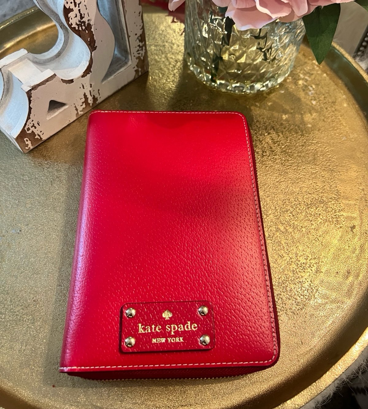 Kate Spade Red Wellesley Planner Cash Wallet