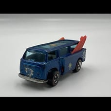 1969 Hot Wheels Redline Volkswagen Beach Bomb HK Blue With Boards Flower Decals