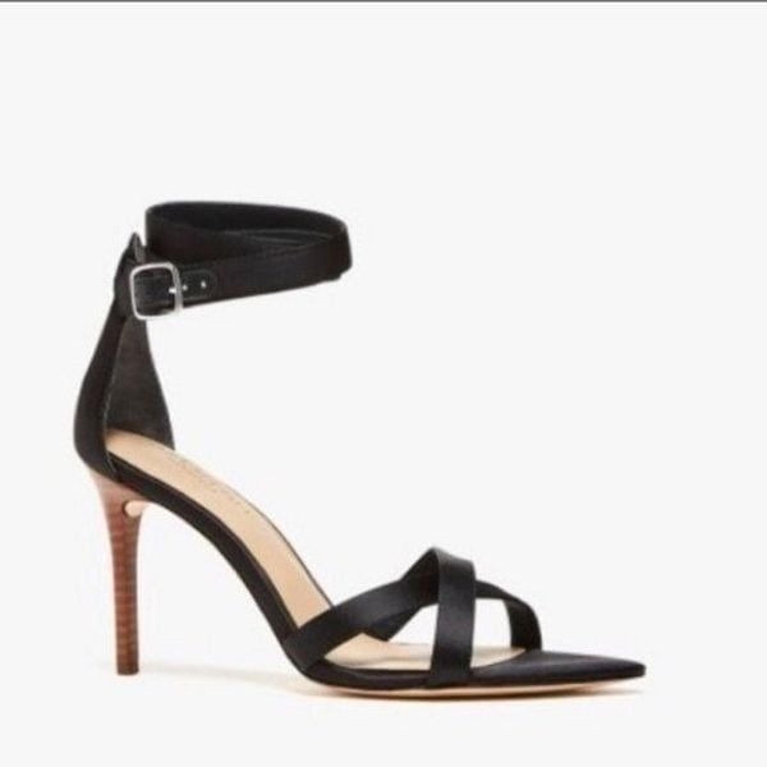 HALSTON HERITAGE | Black satin lillian heels sz. 7.5