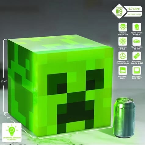 Minecraft Green Creeper 9 Can Mini Fridge