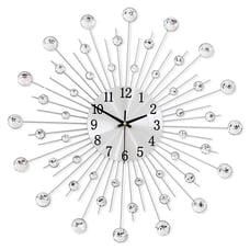 Silver 19.7*19.7in Wall Clock, Studded Clock, Mirror Clock