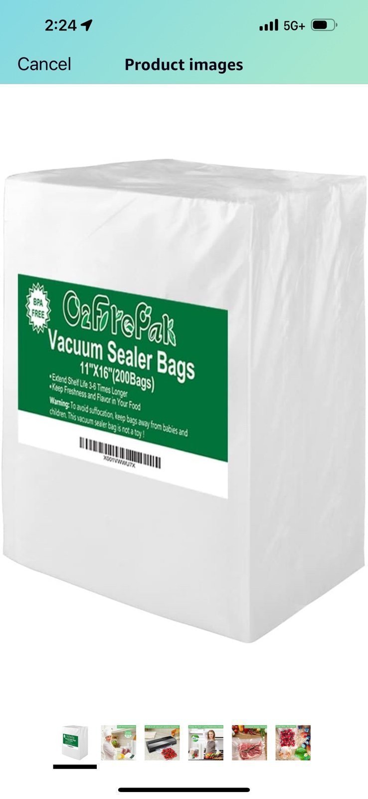 200 Gallon Size11 x 16 Vacuum Sealer Bags with BPA Free and Heavy Duty,