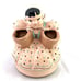 Vintage Pink Holland Dutch Girl Buckets Ceramic Planter Vase Polka Dot Kerchief