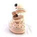 Vintage Pink Holland Dutch Girl Buckets Ceramic Planter Vase Polka Dot Kerchief