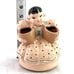 Vintage Pink Holland Dutch Girl Buckets Ceramic Planter Vase Polka Dot Kerchief