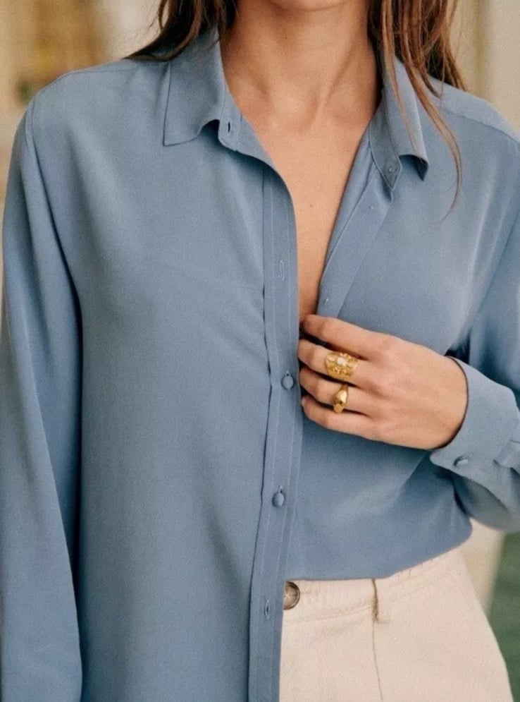 Sezane Ann Shirt Vintage Blue 32
