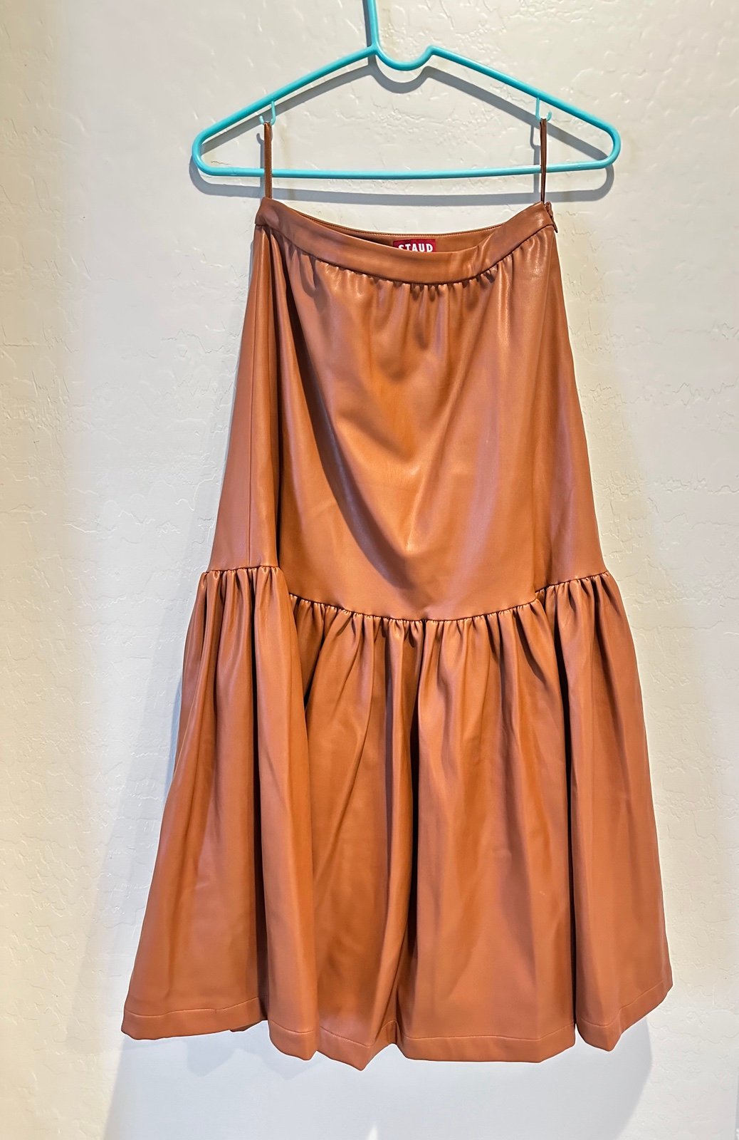 Staud Vegan Leather Midi Skirt