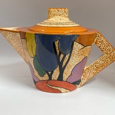 Clarice Cliff Bizarre Autumn Teapot ( 1993 Mma Reproduction)
