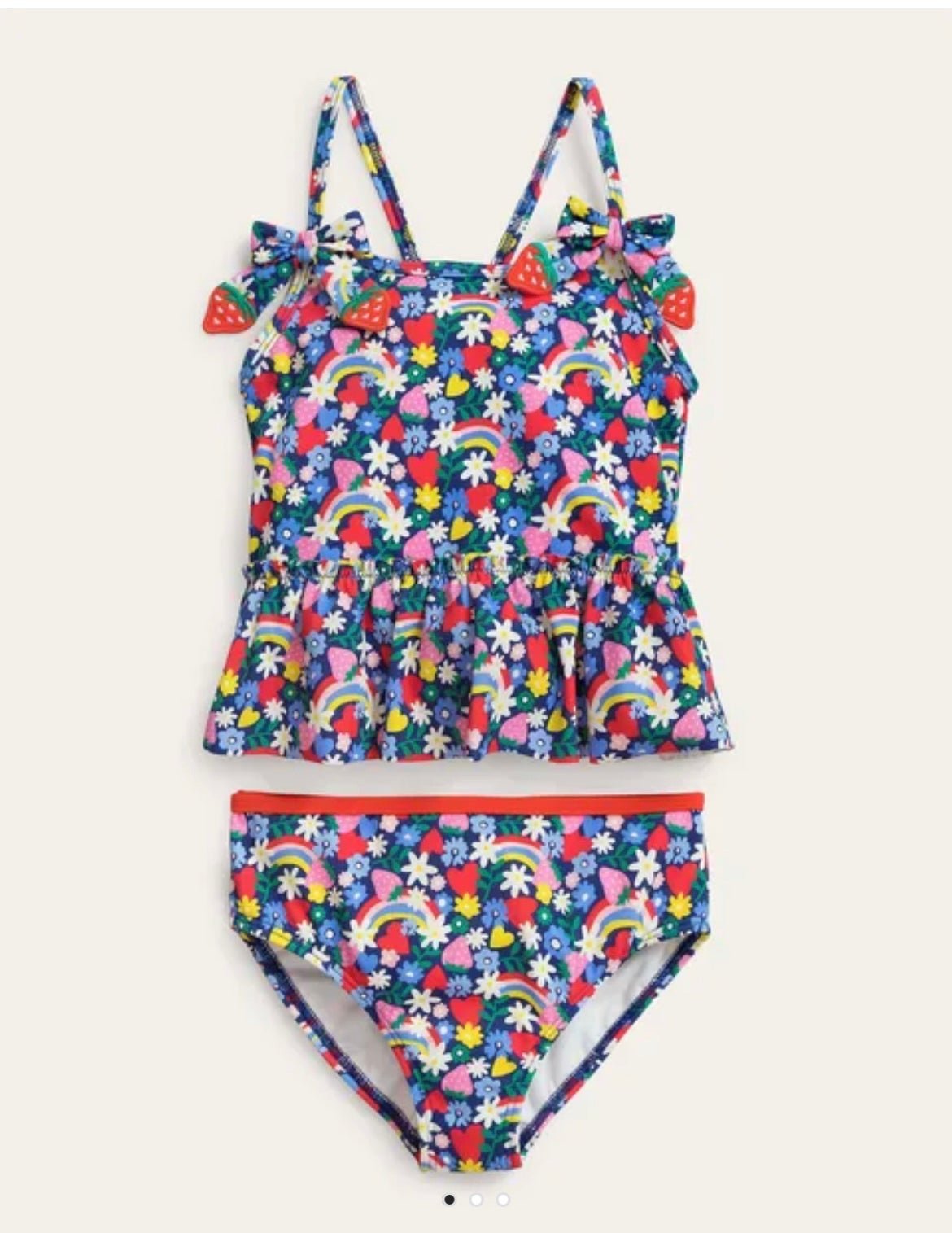 Boden strawberry and rainbow swim set