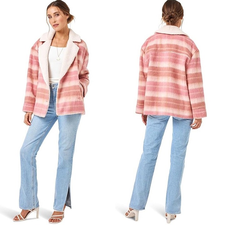 NWT New 264 L*space Plaid About You Wool Blend Jacket Size XS