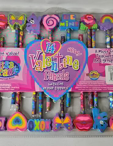 Vintage Unopened Lisa Frank 14 Valentines Pencils W/ Erasers