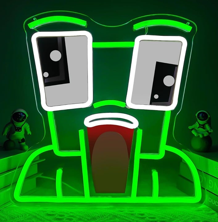 Fun Bright Minecraft Like Green Frog LED Night Light Room Wall Video Game Decor
