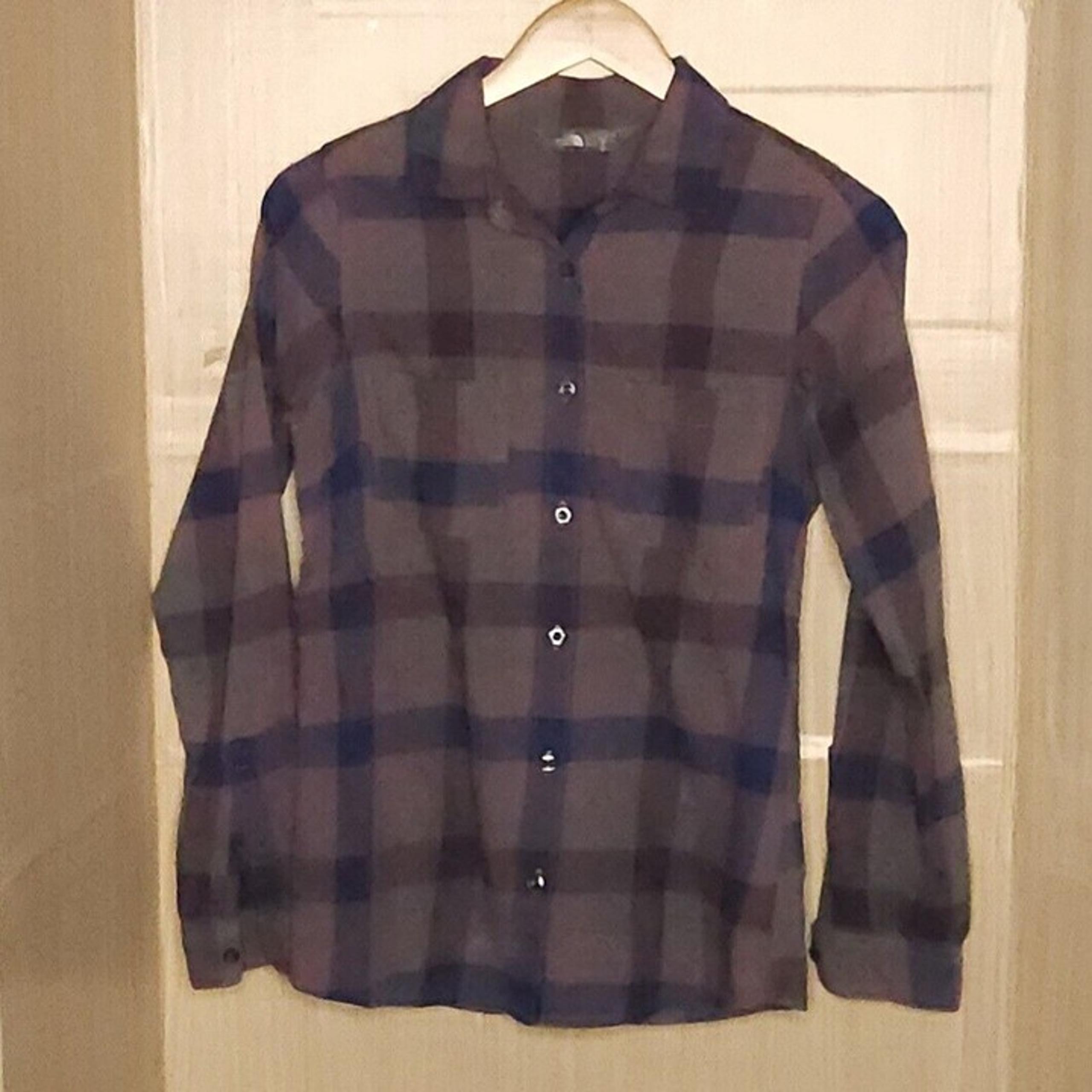 The North Face Womens Blue Purple Plaid Flannel XS