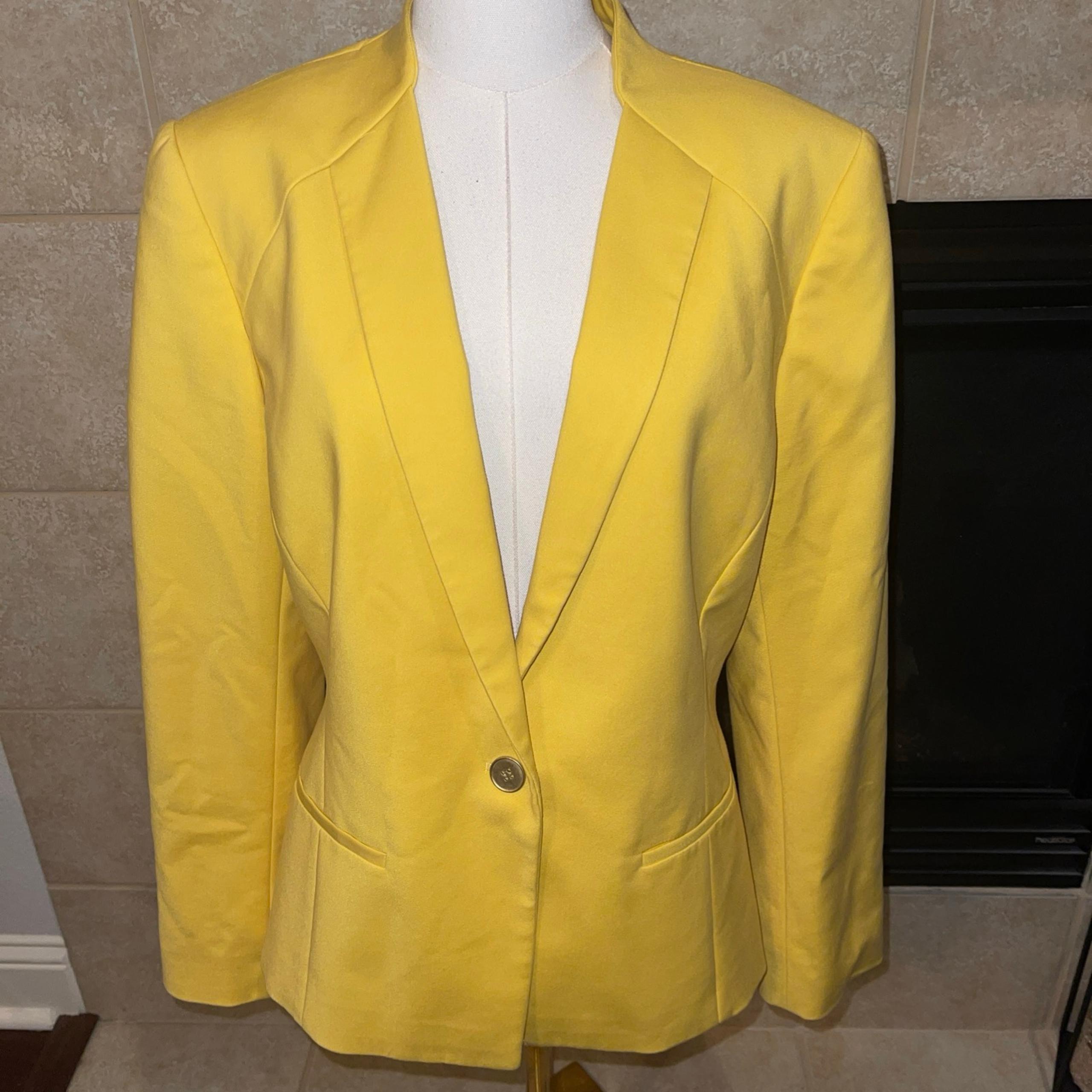 Antonio Melani yellow blazer one button size 12