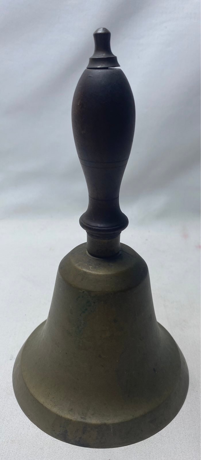 Antique Hand Turned Handle Brass School House Bell