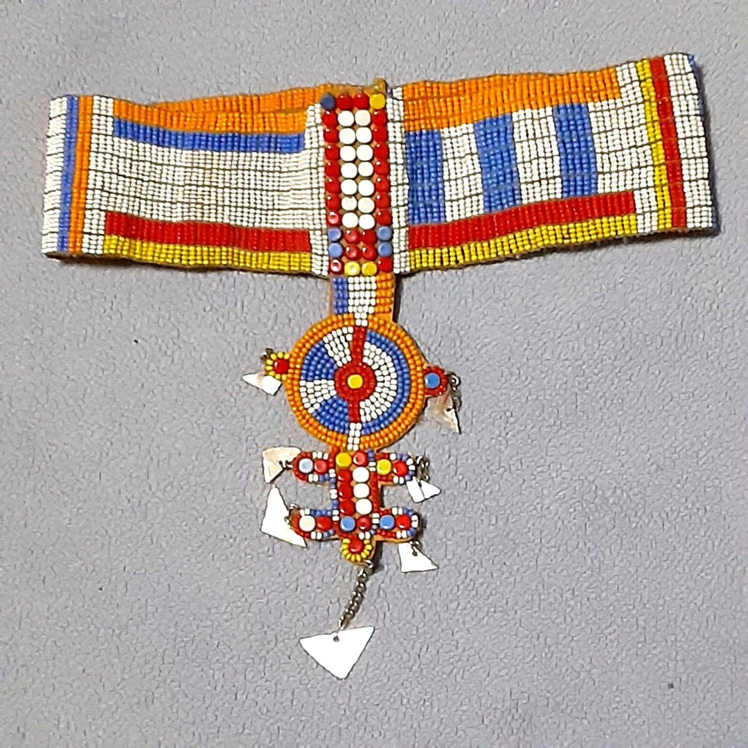 Museum quality Sub-Saharan African ceremonial beaded collar handmade