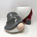 Pottery Barn Lg. Gnome Earthenware Cookie Jar 13'' H Imported Grey Hat Red Shirt