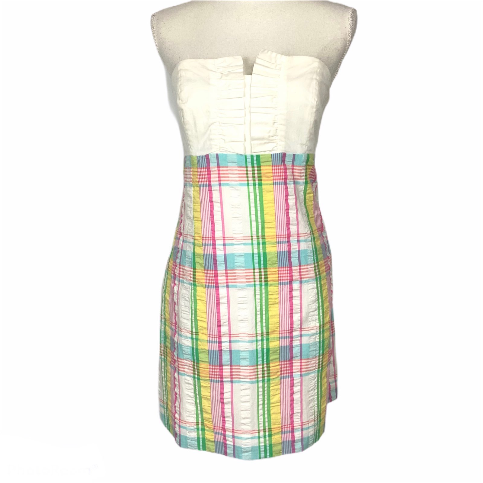 Lilly Pulitzer Dress Madras Plaid Sz 8