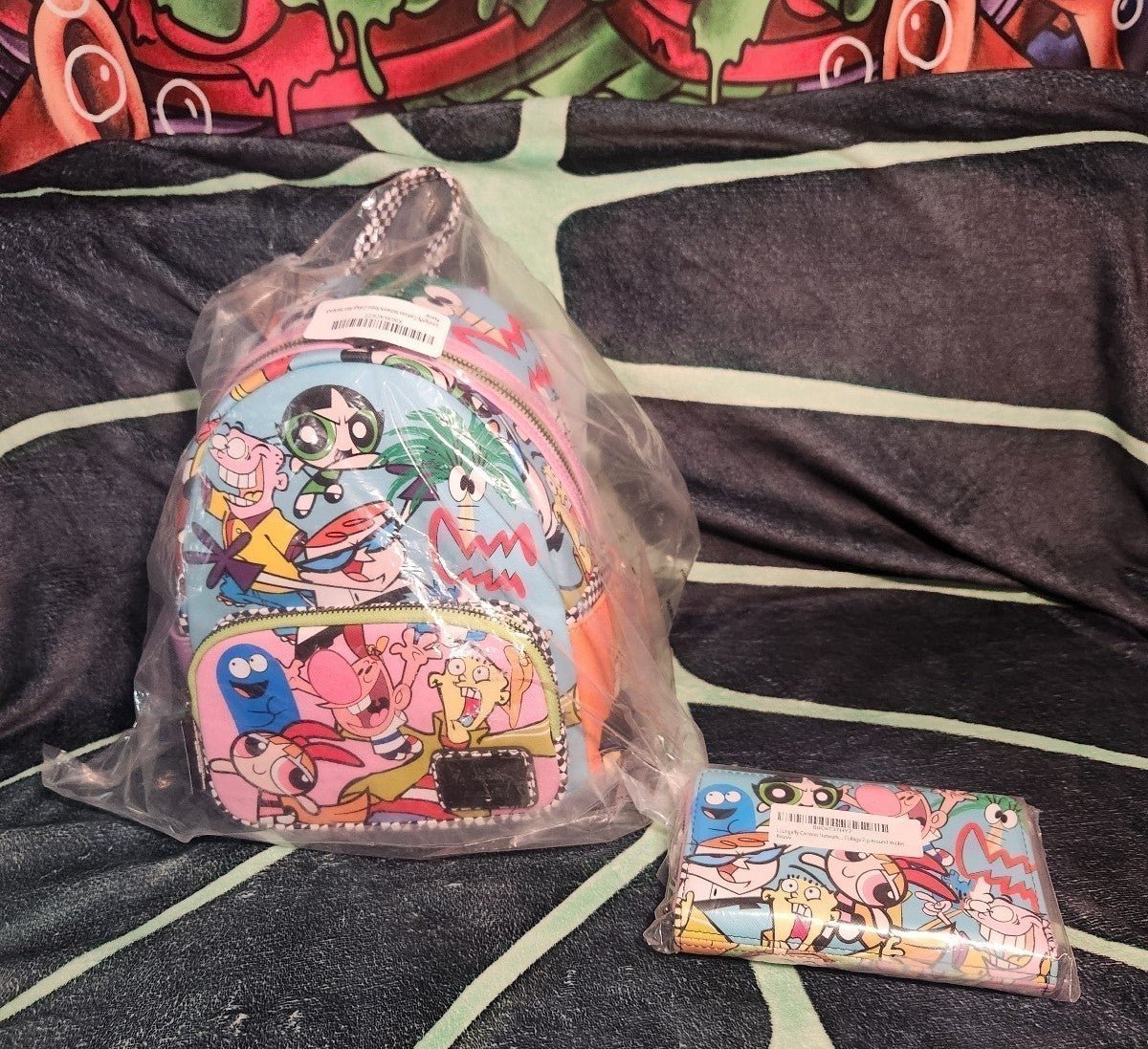Loungefly Cartoon Network Retro Collage Mini Backpack & Matching wallet