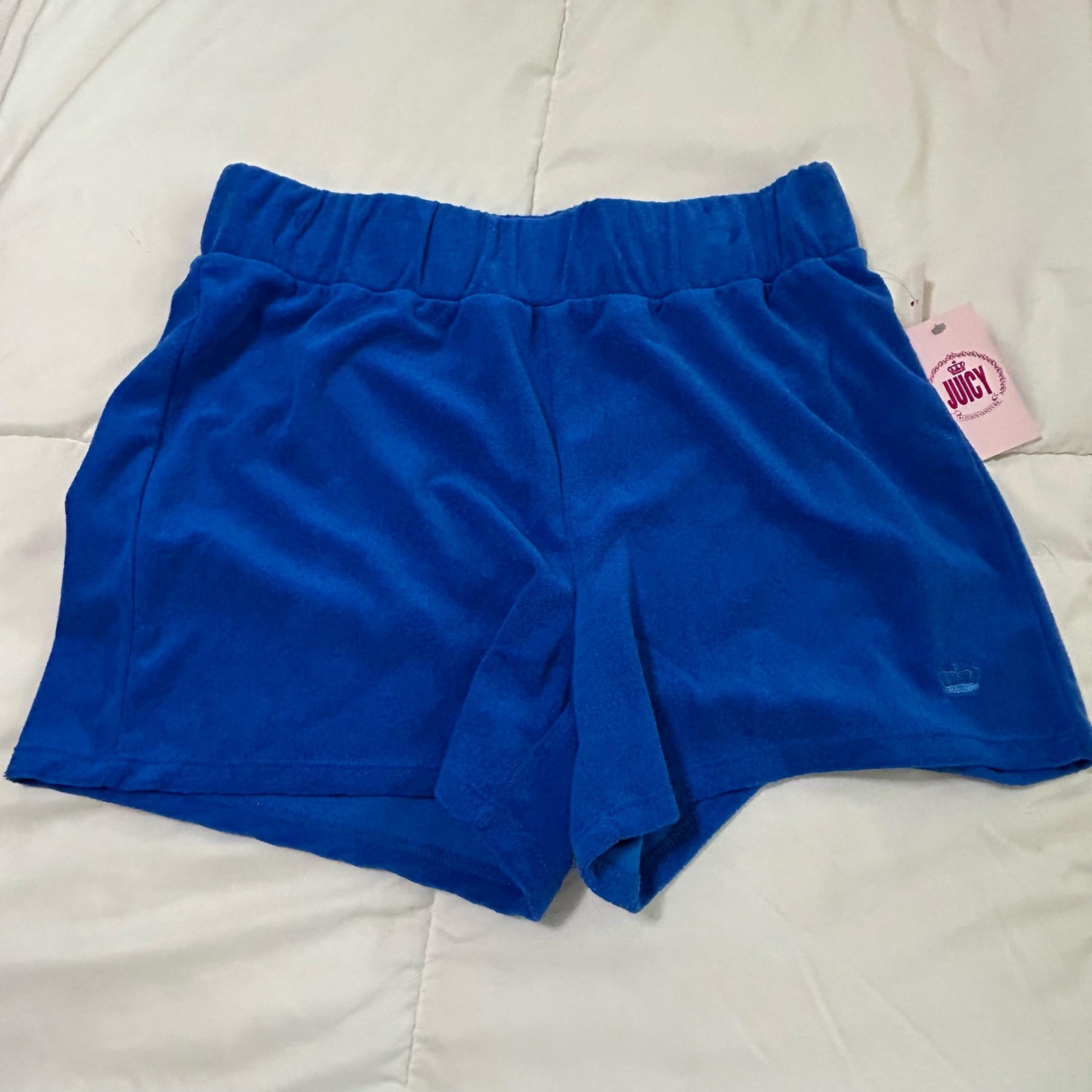 Juicy By Womens Terry Cloth Blue Splash Pull-On Short M NWT - Juicy Couture