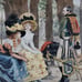 1916 Hand-colored Lithograph Causeria Francois Flameng Imprimtezie Goupil Laria