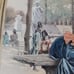 1916 Hand-colored Lithograph Causeria Francois Flameng Imprimtezie Goupil Laria