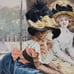 1916 Hand-colored Lithograph Causeria Francois Flameng Imprimtezie Goupil Laria