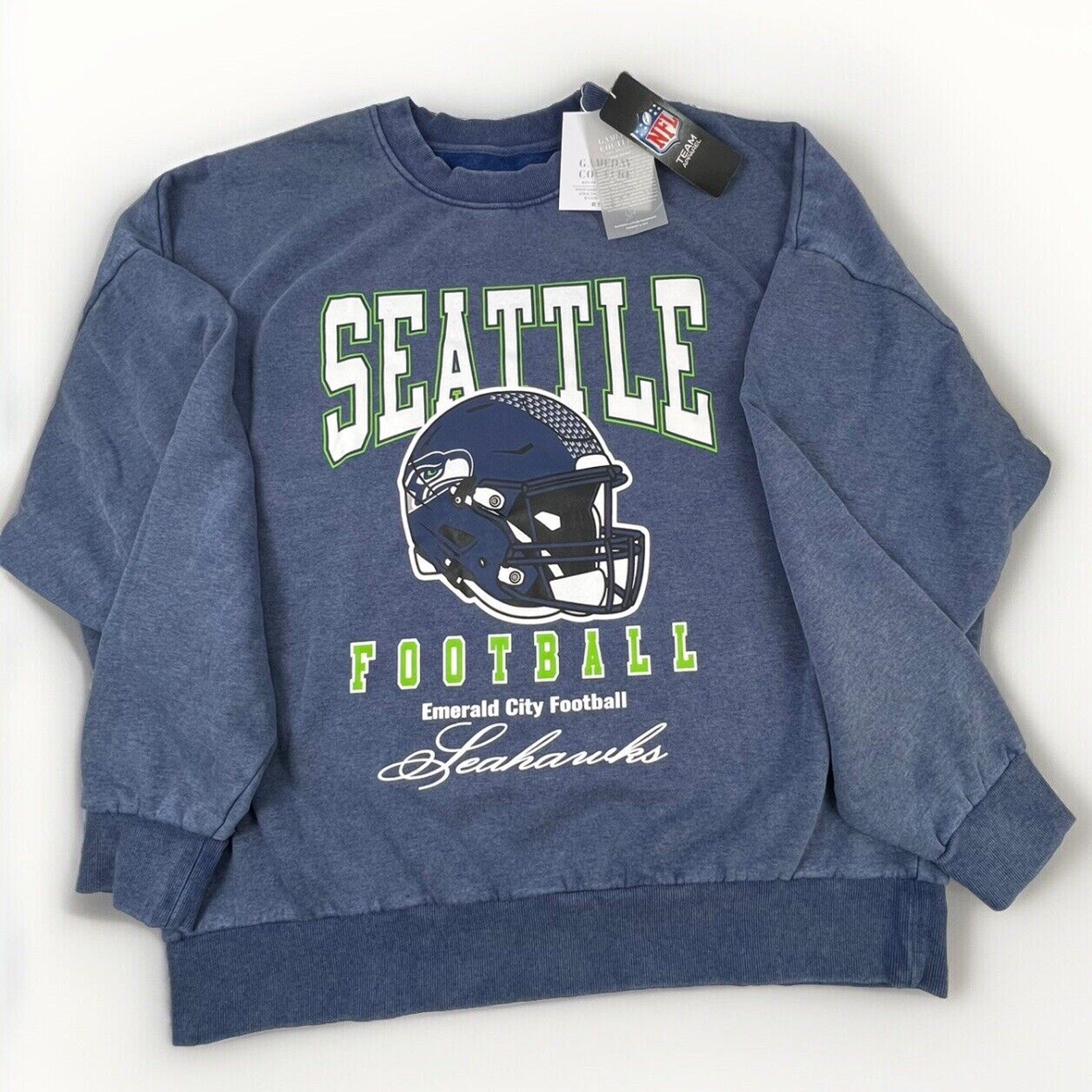 NFL Seattle Seahawks Gameday Couture Crewneck Sweatshirt Large Vintage Wash