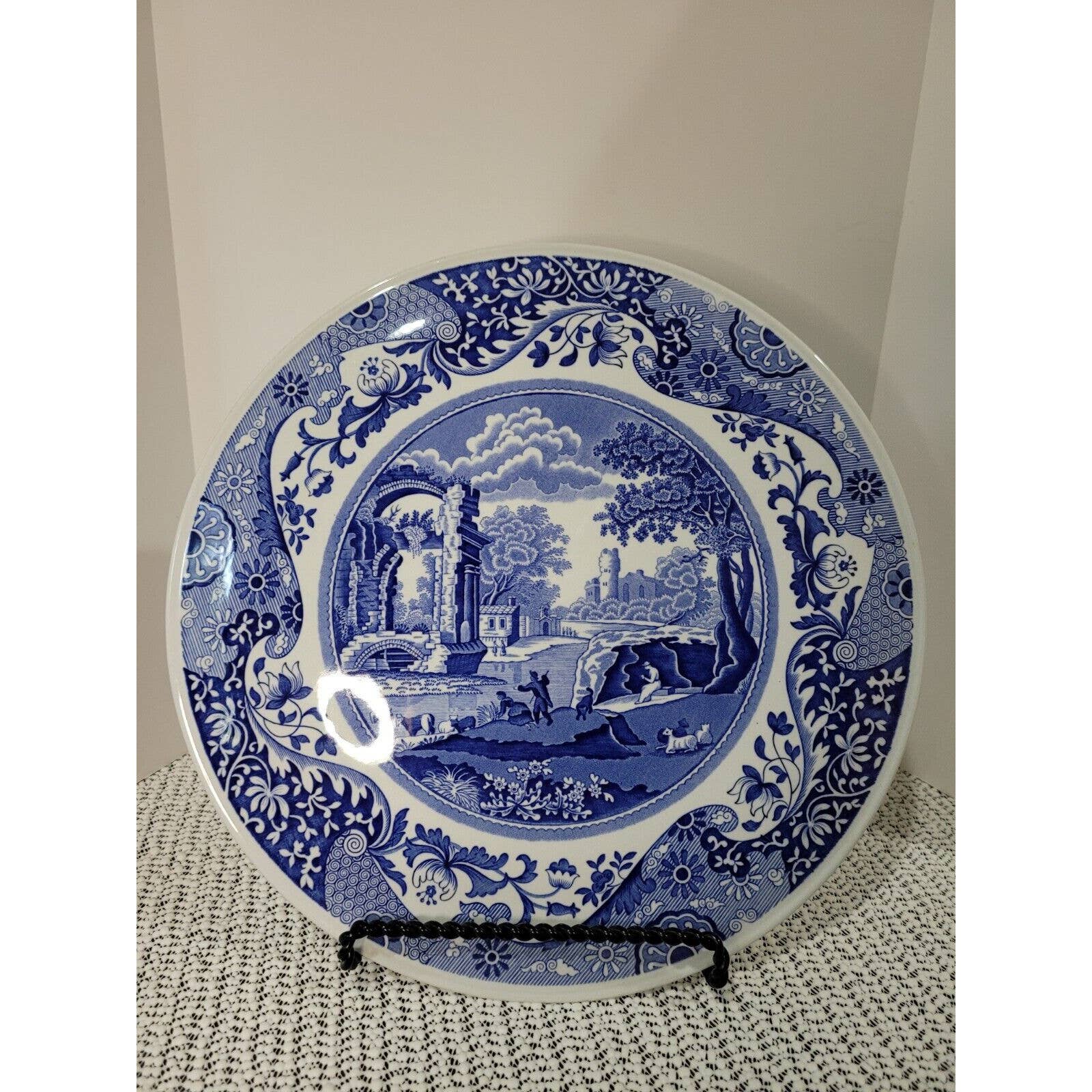 Spode Blue Italian Raised Cake/Cheese Plate 11