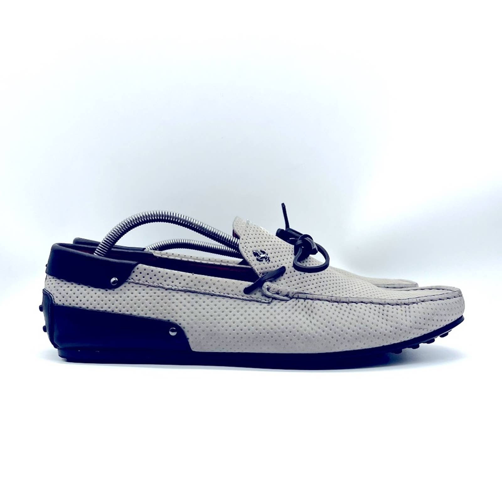 TOD'S Shoes Men Size 12 Ferrari Driving Moccasins Loafers Suede Grey Carbon