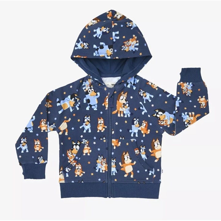 NEW!! Little Sleepies Bluey Dance Mode Zip Hoodie Size 7