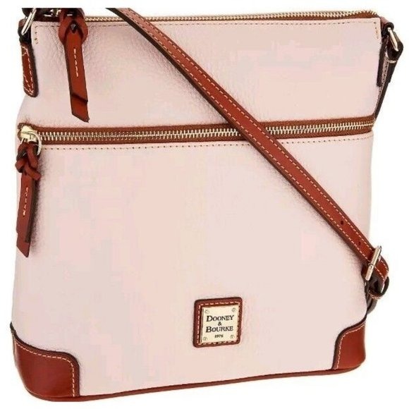 Dooney & Bourke Handbag Pebble Grain Small Tassel Crossbody Blush Bag