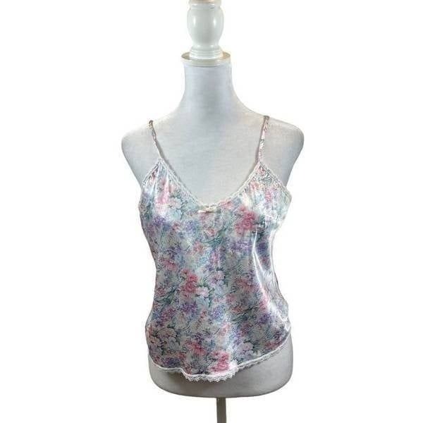 Vintage Interludes Brand Satin Floral Camisole Tank Top Size Medium